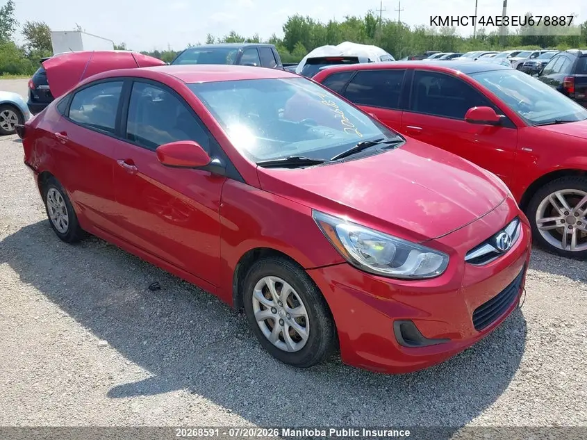 2014 Hyundai Accent Gl VIN: KMHCT4AE3EU678887 Lot: 20268591