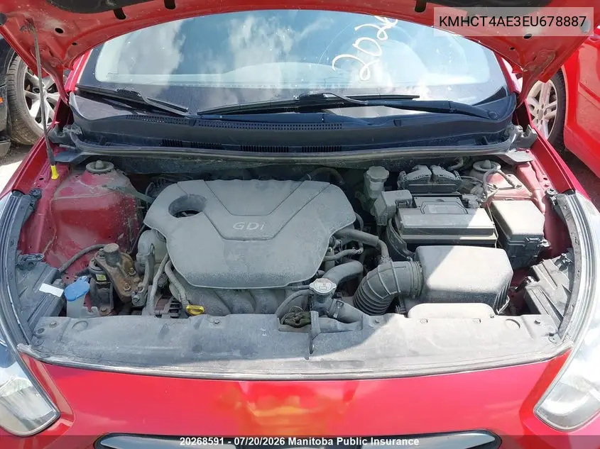 2014 Hyundai Accent Gl VIN: KMHCT4AE3EU678887 Lot: 20268591