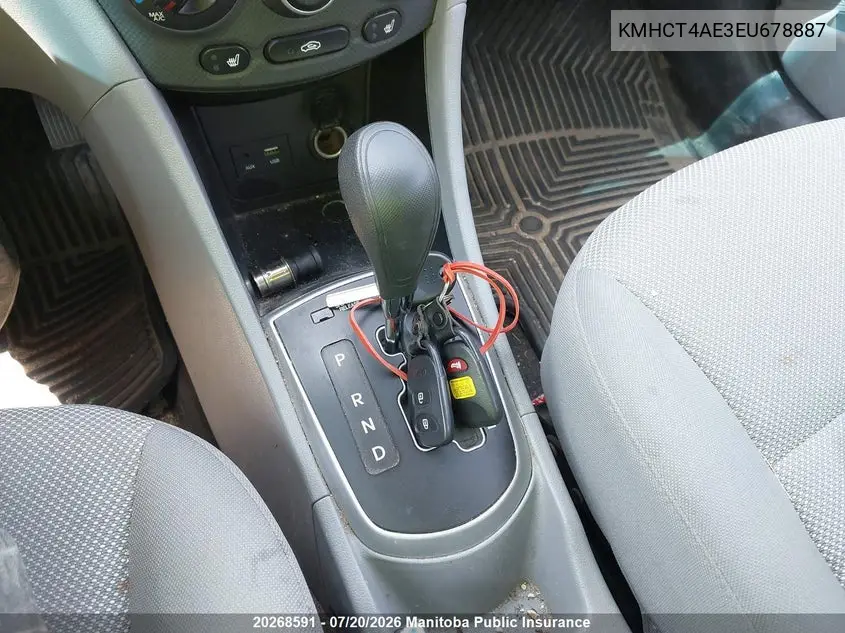 2014 Hyundai Accent Gl VIN: KMHCT4AE3EU678887 Lot: 20268591