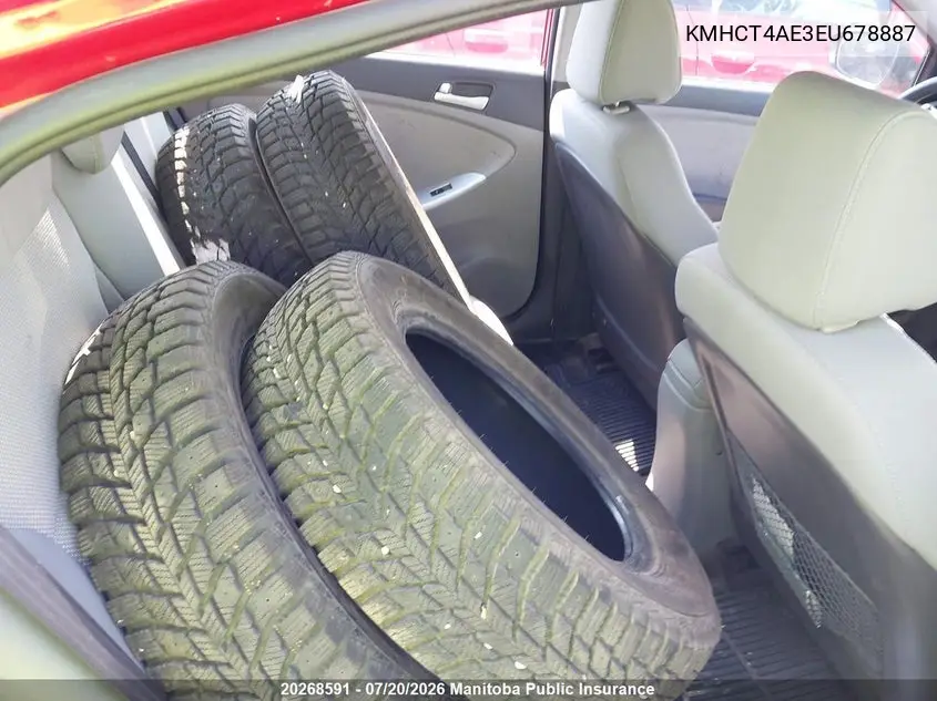 2014 Hyundai Accent Gl VIN: KMHCT4AE3EU678887 Lot: 20268591