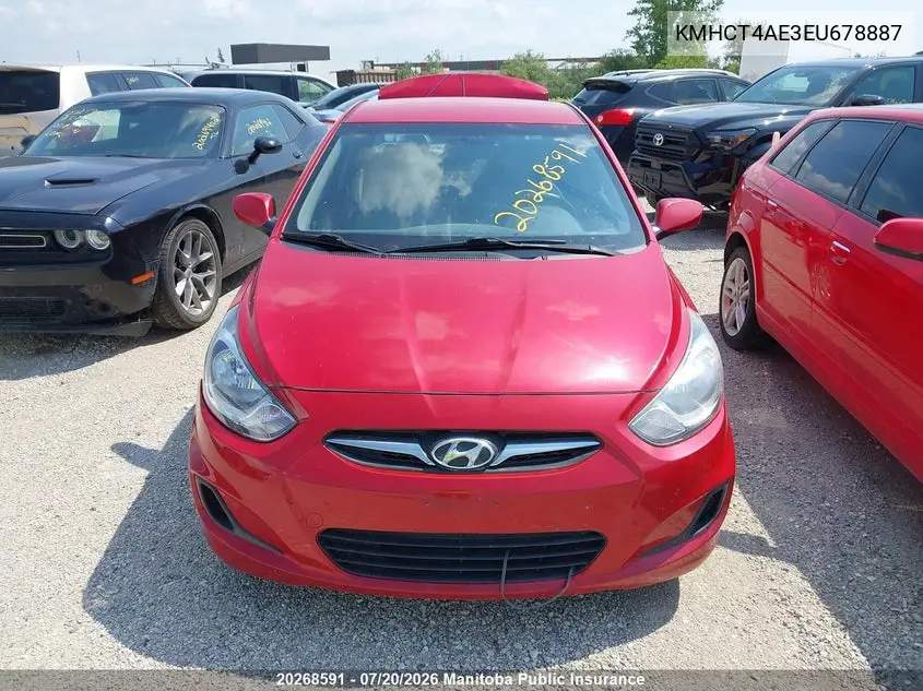 2014 Hyundai Accent Gl VIN: KMHCT4AE3EU678887 Lot: 20268591