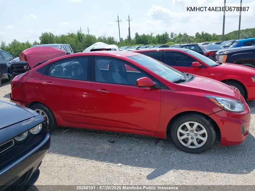 2014 Hyundai Accent Gl VIN: KMHCT4AE3EU678887 Lot: 20268591