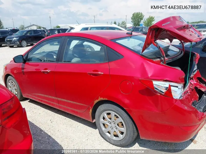 2014 Hyundai Accent Gl VIN: KMHCT4AE3EU678887 Lot: 20268591