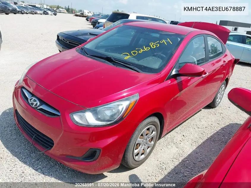 2014 Hyundai Accent Gl VIN: KMHCT4AE3EU678887 Lot: 20268591