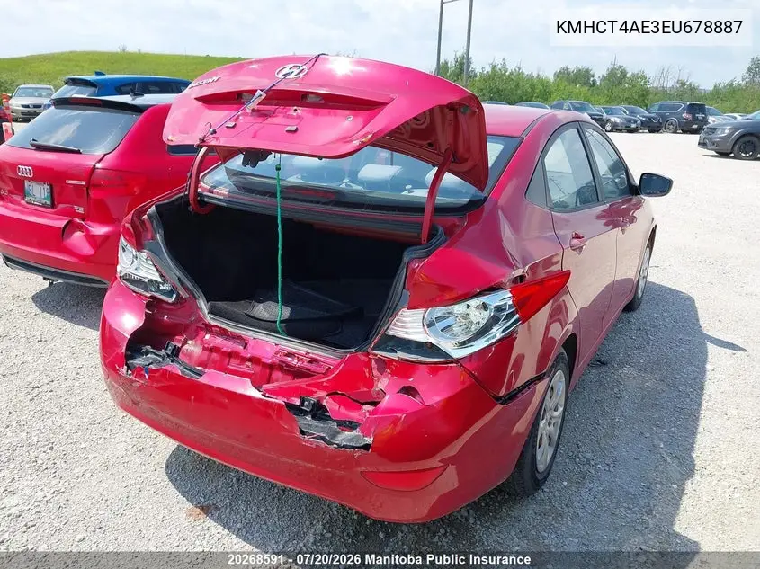 2014 Hyundai Accent Gl VIN: KMHCT4AE3EU678887 Lot: 20268591