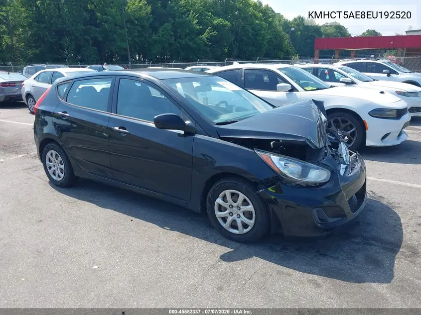 2014 Hyundai Accent Gs VIN: KMHCT5AE8EU192520 Lot: 45552337