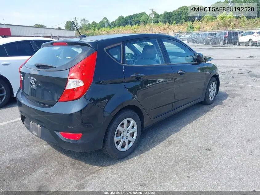 2014 Hyundai Accent Gs VIN: KMHCT5AE8EU192520 Lot: 45552337