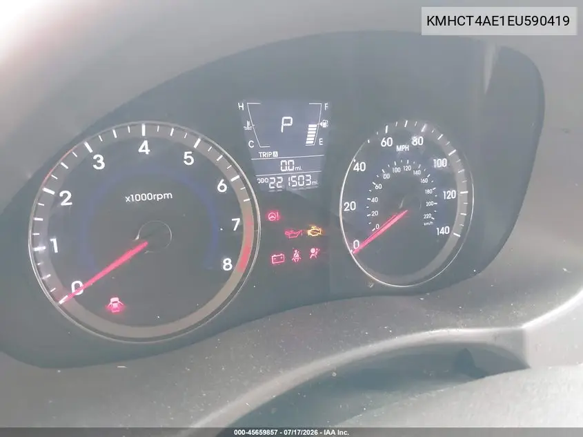 2014 Hyundai Accent Gls VIN: KMHCT4AE1EU590419 Lot: 45659857