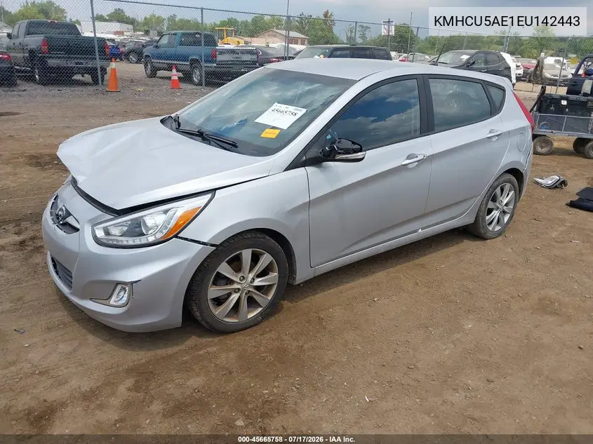2014 Hyundai Accent Se VIN: KMHCU5AE1EU142443 Lot: 45665758