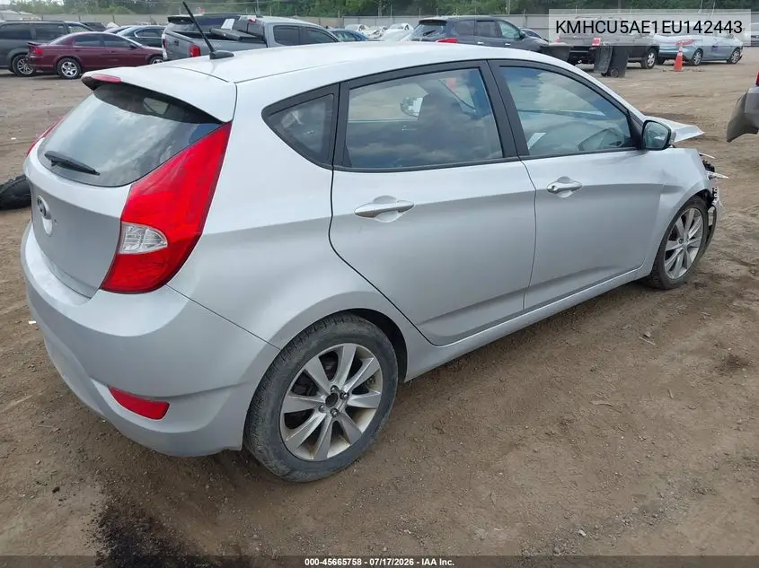 2014 Hyundai Accent Se VIN: KMHCU5AE1EU142443 Lot: 45665758