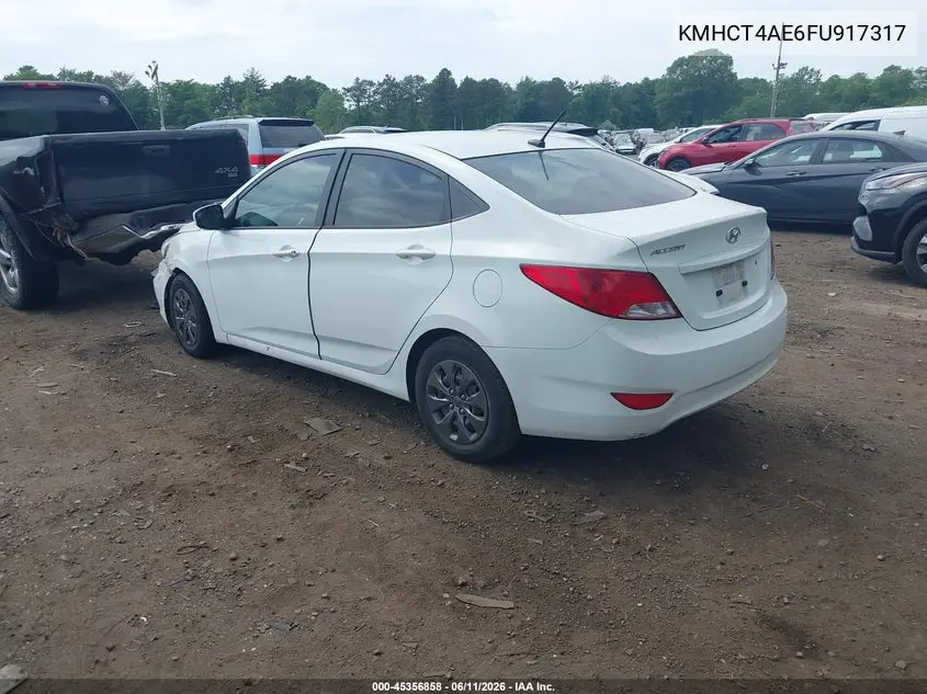 2015 Hyundai Accent Gls VIN: KMHCT4AE6FU917317 Lot: 45356858