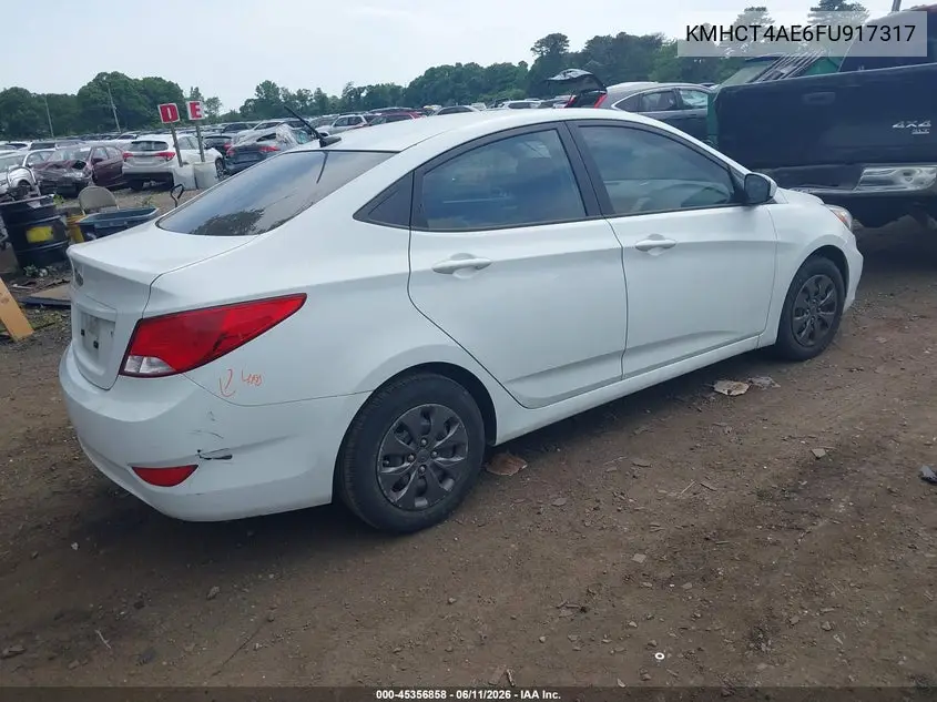 2015 Hyundai Accent Gls VIN: KMHCT4AE6FU917317 Lot: 45356858