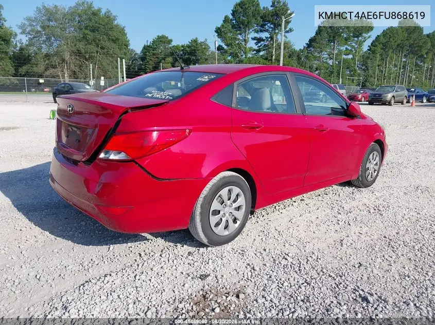 2015 Hyundai Accent Gls VIN: KMHCT4AE6FU868619 Lot: 45469080
