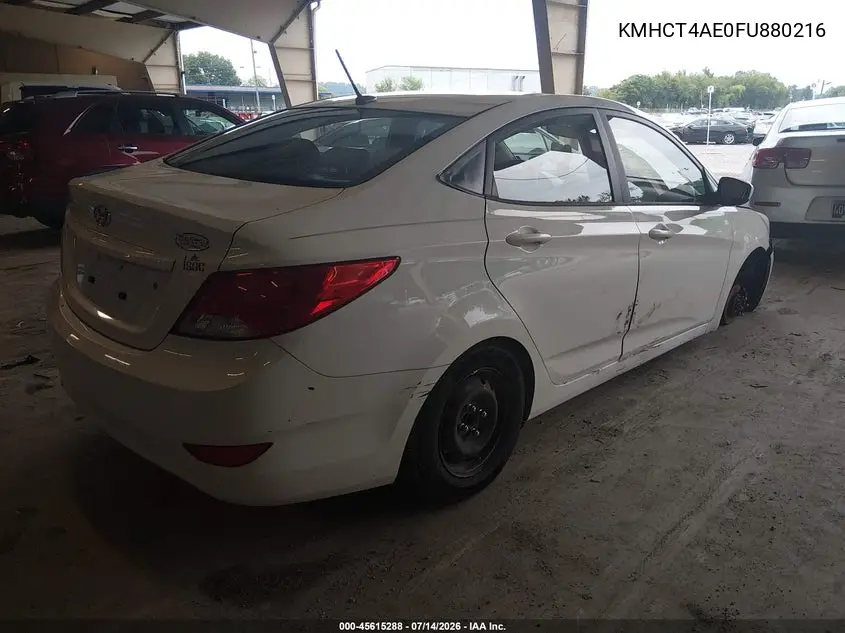 2015 Hyundai Accent Gls VIN: KMHCT4AE0FU880216 Lot: 45615288