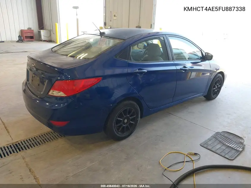 2015 Hyundai Accent Gls VIN: KMHCT4AE5FU887338 Lot: 45640043