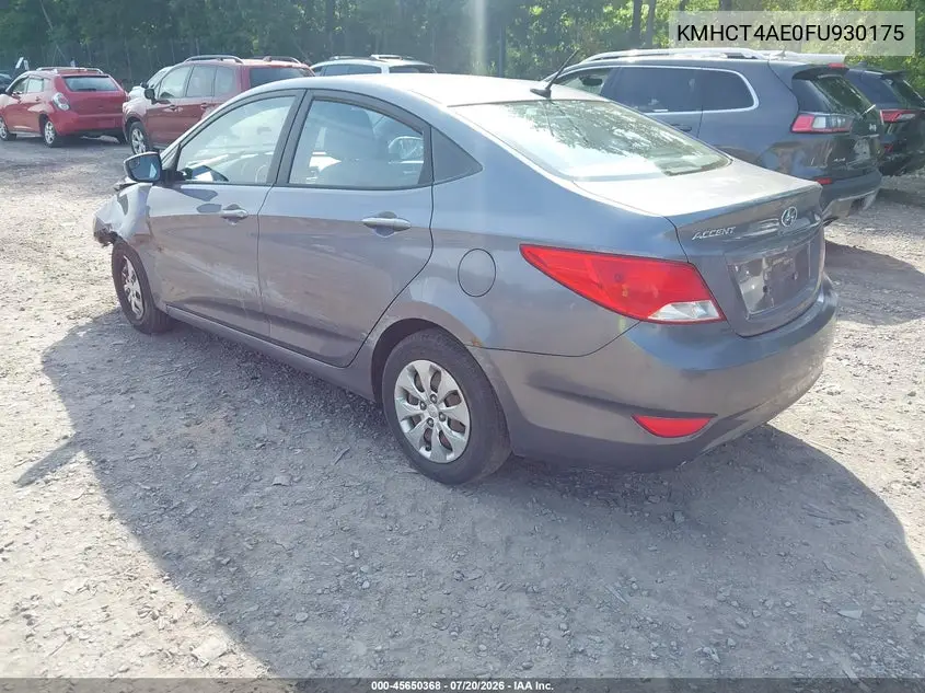 2015 Hyundai Accent Gls VIN: KMHCT4AE0FU930175 Lot: 45650368