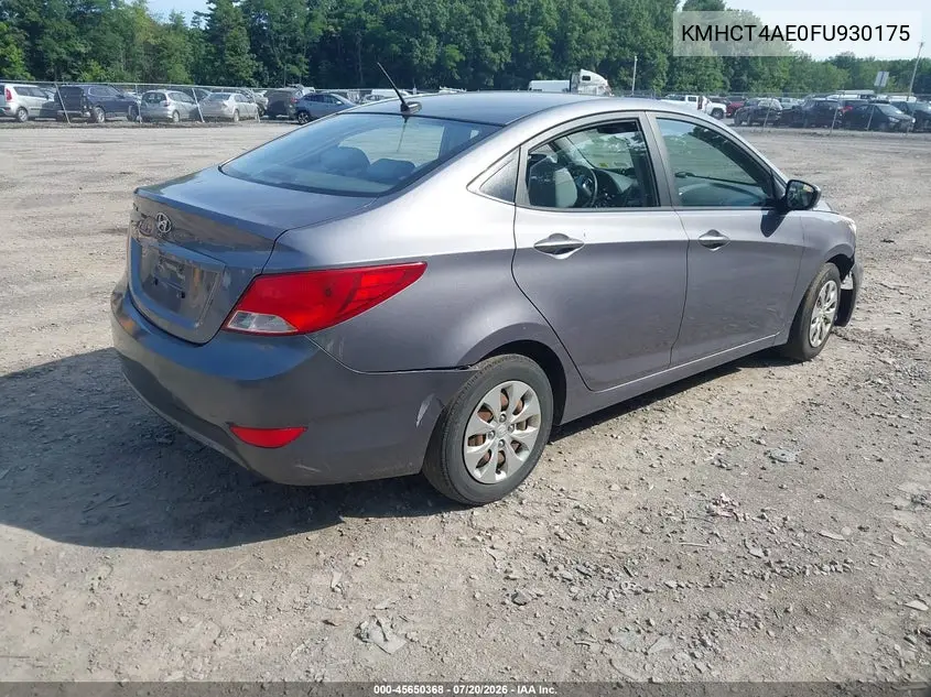 2015 Hyundai Accent Gls VIN: KMHCT4AE0FU930175 Lot: 45650368
