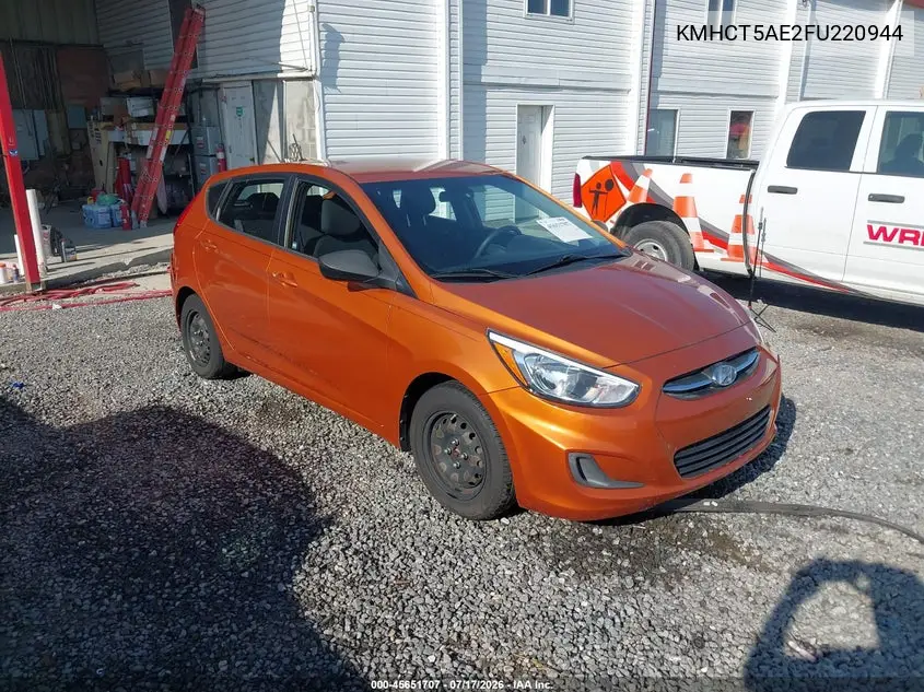 2015 Hyundai Accent Gs VIN: KMHCT5AE2FU220944 Lot: 45651707