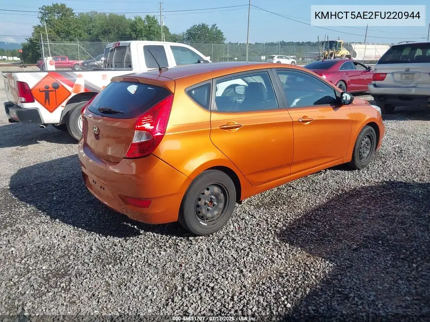 2015 Hyundai Accent Gs VIN: KMHCT5AE2FU220944 Lot: 45651707