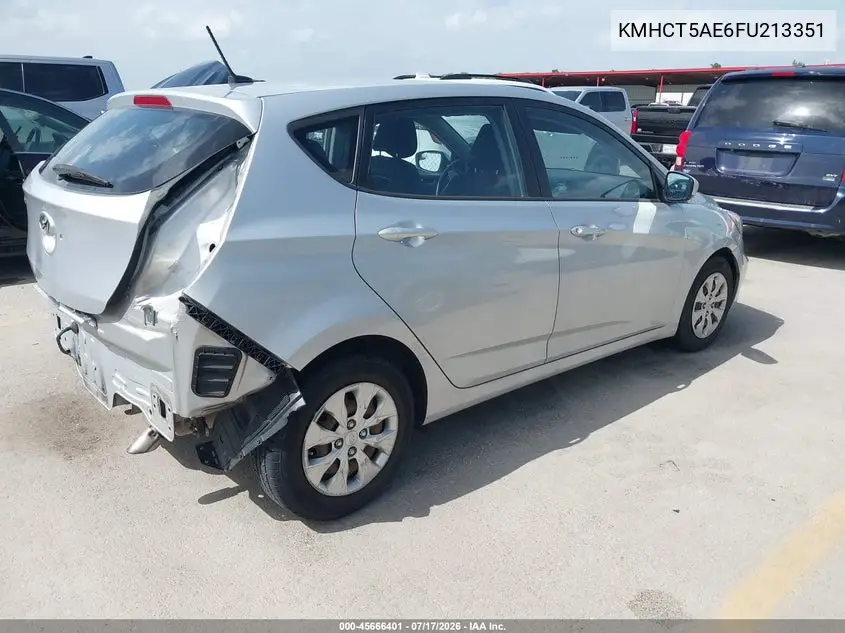 2015 Hyundai Accent Gs VIN: KMHCT5AE6FU213351 Lot: 45666401