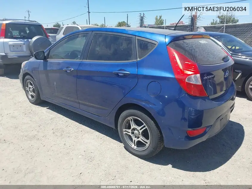 2015 Hyundai Accent Gs VIN: KMHCT5AE3FU206034 Lot: 45666701