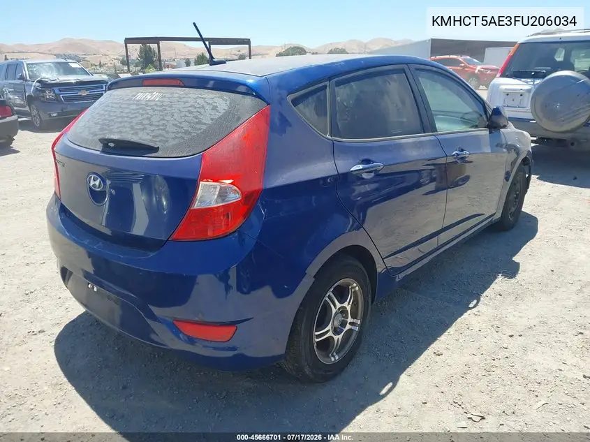 2015 Hyundai Accent Gs VIN: KMHCT5AE3FU206034 Lot: 45666701