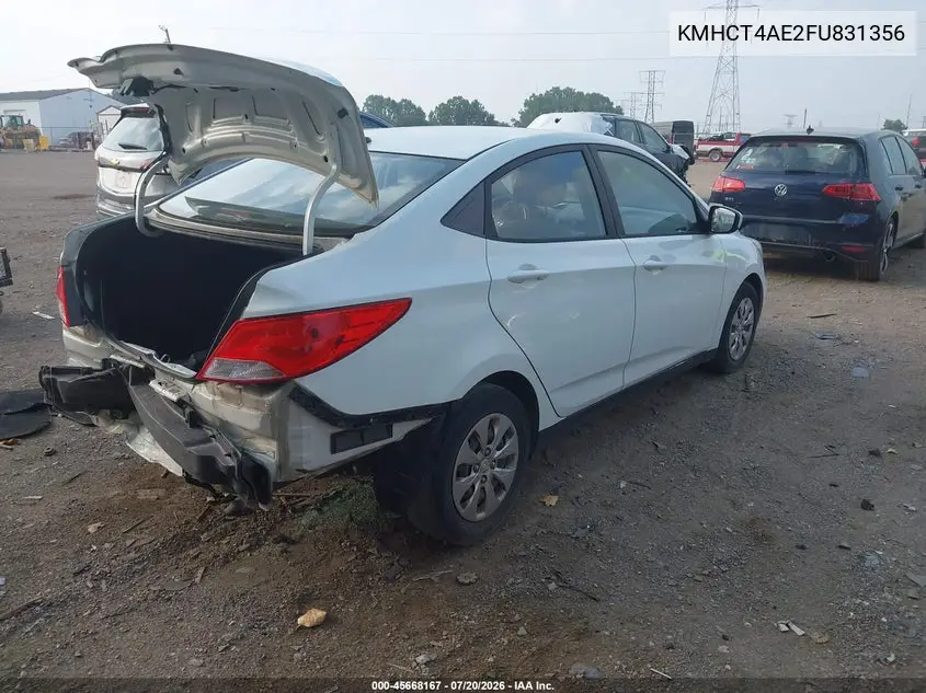 2015 Hyundai Accent Gls VIN: KMHCT4AE2FU831356 Lot: 45668167