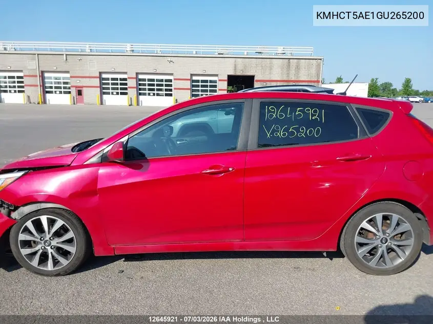 2016 Hyundai Accent Se VIN: KMHCT5AE1GU265200 Lot: 12645921