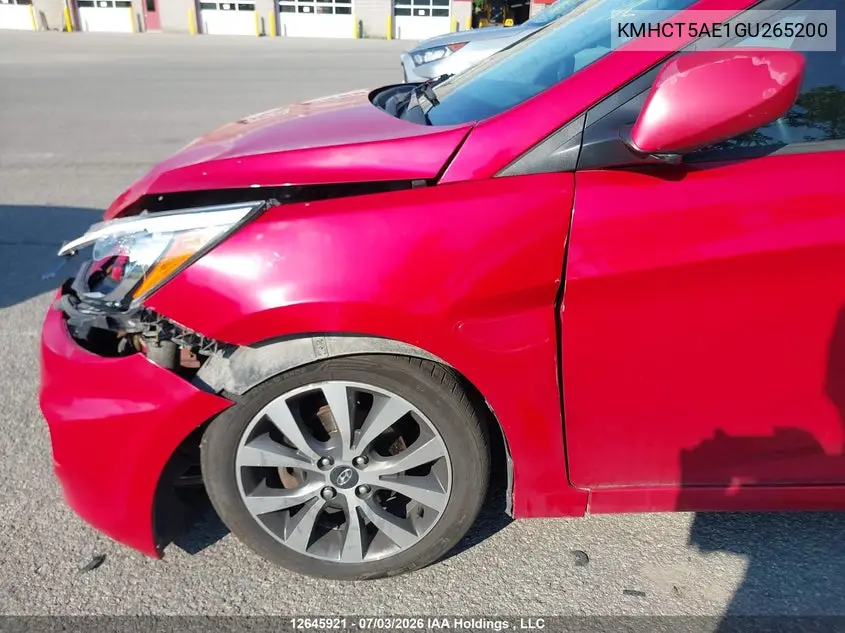 2016 Hyundai Accent Se VIN: KMHCT5AE1GU265200 Lot: 12645921
