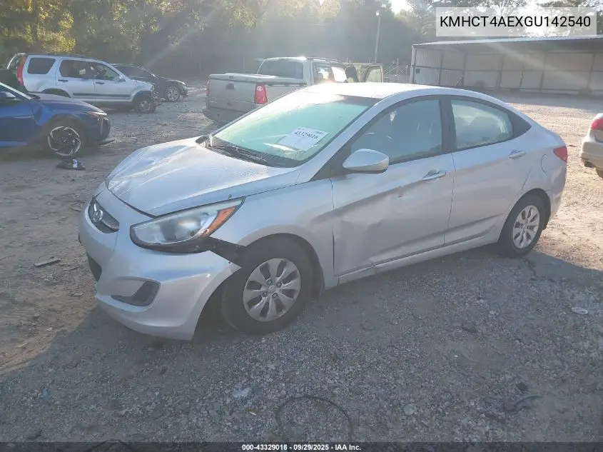 KMHCT4AEXGU142540 2016 Hyundai Accent Se