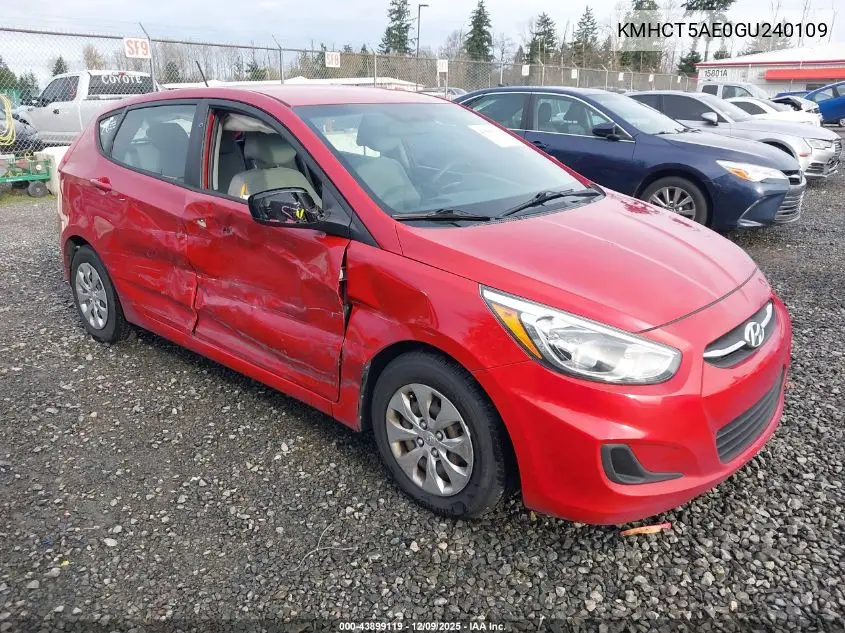 KMHCT5AE0GU240109 2016 Hyundai Accent Se