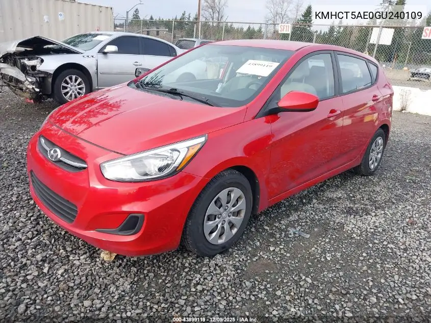 KMHCT5AE0GU240109 2016 Hyundai Accent Se