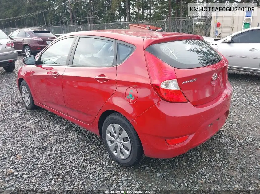 KMHCT5AE0GU240109 2016 Hyundai Accent Se