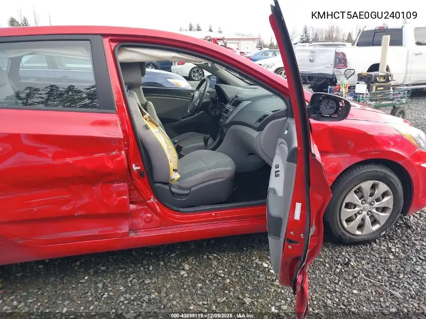 KMHCT5AE0GU240109 2016 Hyundai Accent Se