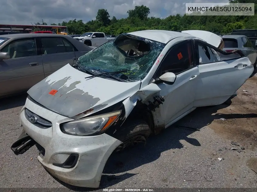 2016 Hyundai Accent Se VIN: KMHCT4AE5GU125094 Lot: 45312691