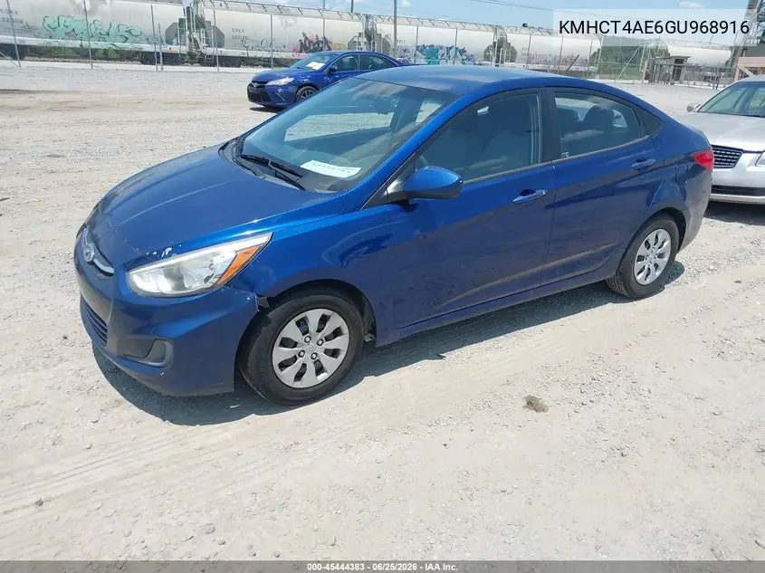 2016 Hyundai Accent Se VIN: KMHCT4AE6GU968916 Lot: 45444383