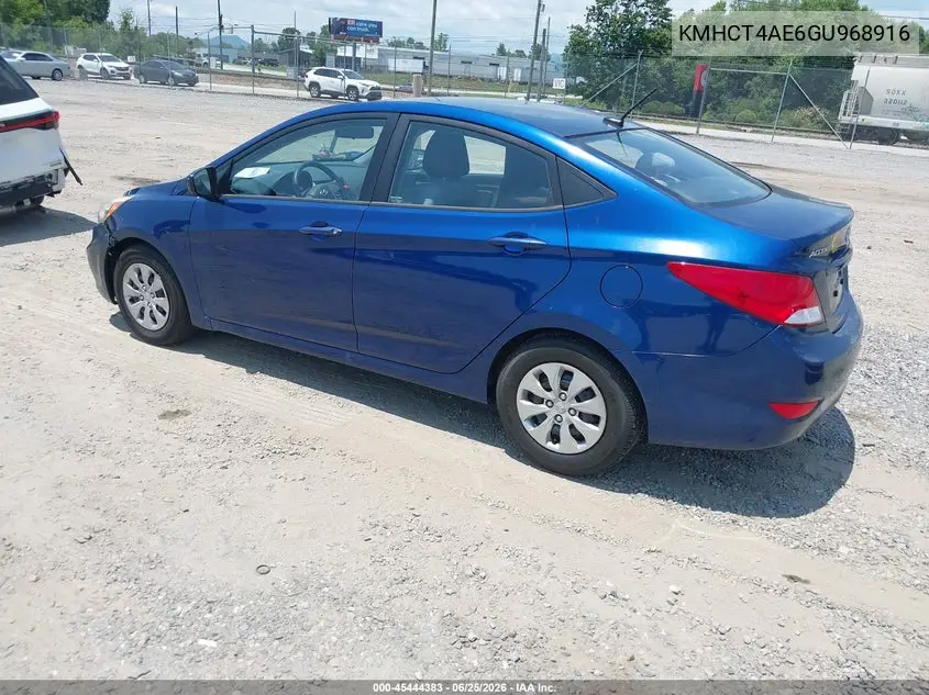 2016 Hyundai Accent Se VIN: KMHCT4AE6GU968916 Lot: 45444383