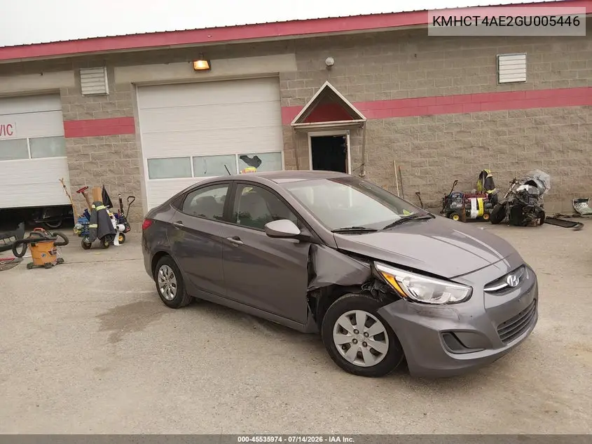 2016 Hyundai Accent Se VIN: KMHCT4AE2GU005446 Lot: 45535974