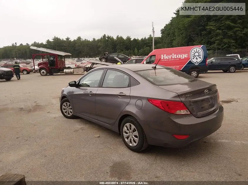 2016 Hyundai Accent Se VIN: KMHCT4AE2GU005446 Lot: 45535974