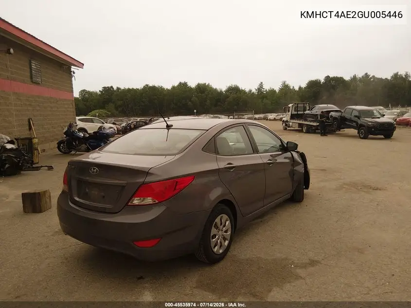 2016 Hyundai Accent Se VIN: KMHCT4AE2GU005446 Lot: 45535974