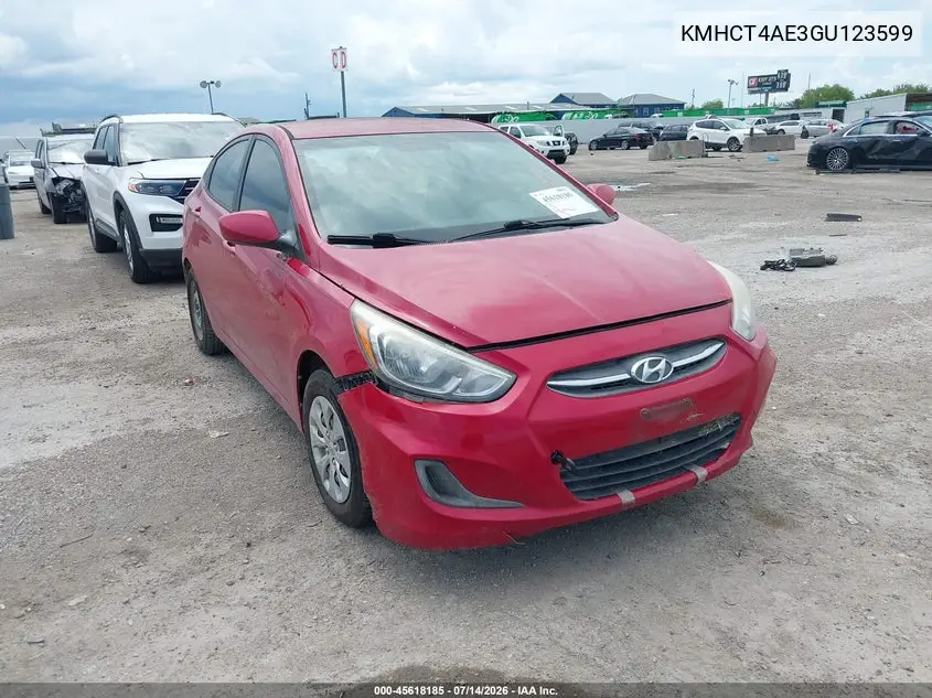 2016 Hyundai Accent Se VIN: KMHCT4AE3GU123599 Lot: 45618185