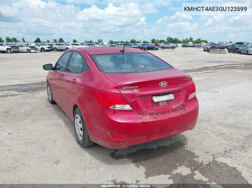 2016 Hyundai Accent Se VIN: KMHCT4AE3GU123599 Lot: 45618185