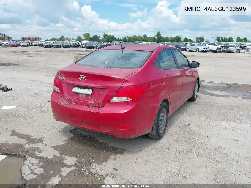 2016 Hyundai Accent Se VIN: KMHCT4AE3GU123599 Lot: 45618185