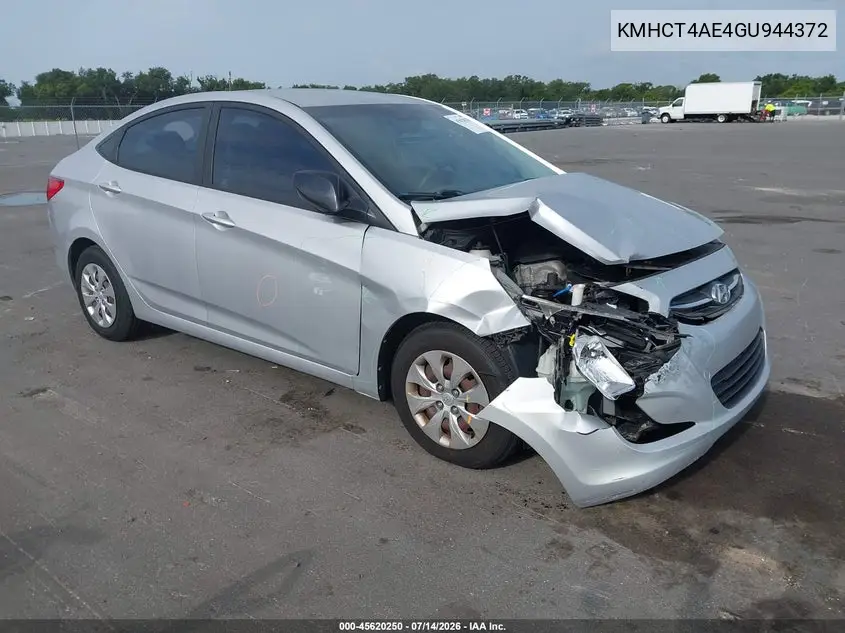 2016 Hyundai Accent Se VIN: KMHCT4AE4GU944372 Lot: 45620250
