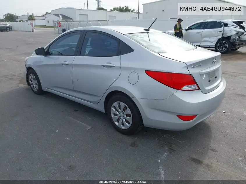 2016 Hyundai Accent Se VIN: KMHCT4AE4GU944372 Lot: 45620250