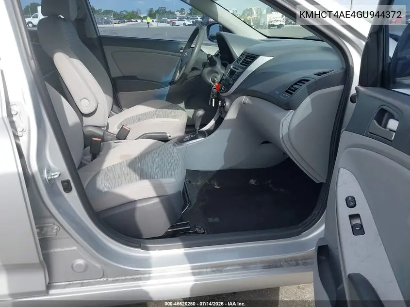 2016 Hyundai Accent Se VIN: KMHCT4AE4GU944372 Lot: 45620250