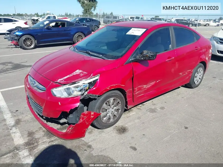 2016 Hyundai Accent Se VIN: KMHCT4AEXGU112020 Lot: 45639827