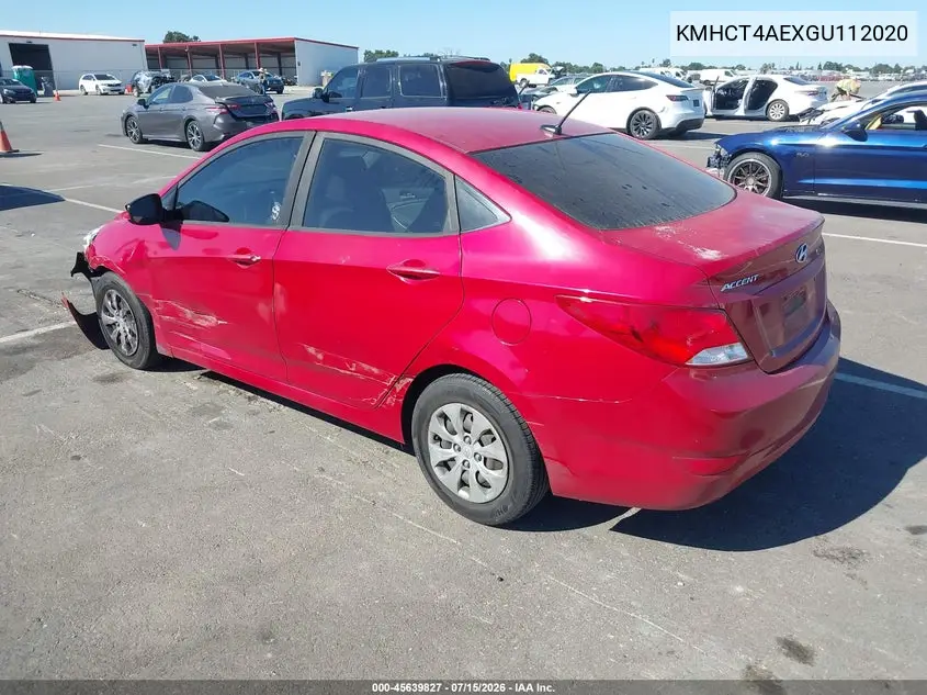 2016 Hyundai Accent Se VIN: KMHCT4AEXGU112020 Lot: 45639827