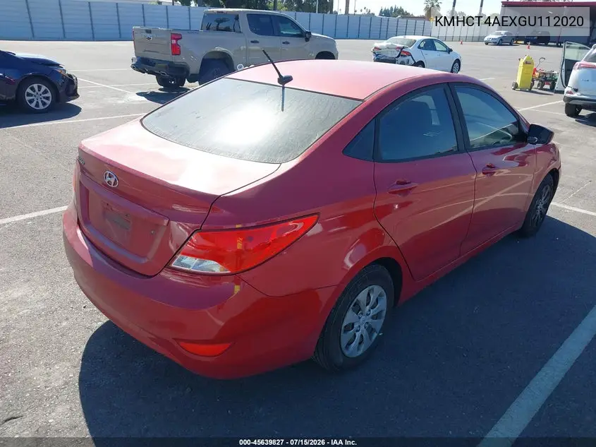 2016 Hyundai Accent Se VIN: KMHCT4AEXGU112020 Lot: 45639827