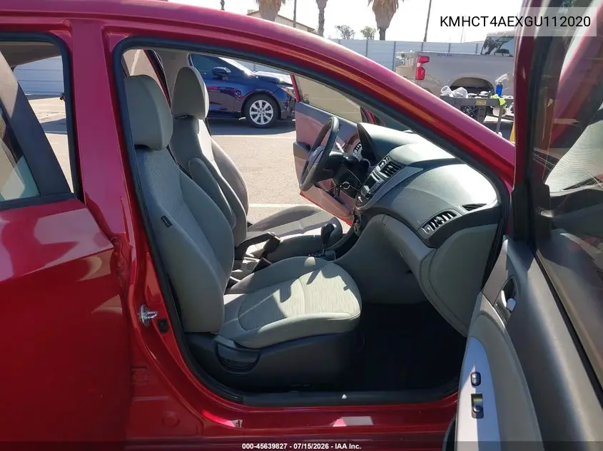 2016 Hyundai Accent Se VIN: KMHCT4AEXGU112020 Lot: 45639827